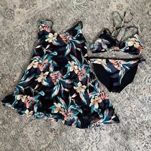 Roxy floral bikini and cover up set